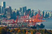 An aerial view of the Port of Vancouver USA.
