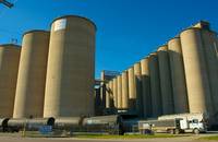 Soybean silos in Kansas, United States.