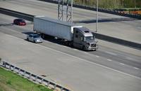 A truck travels in South Dakota, United States.