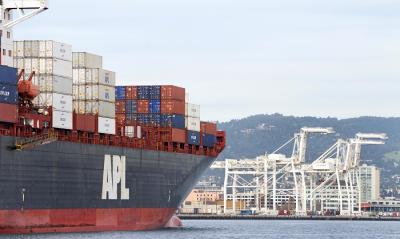 An APL container ship.