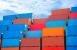Containers stacked at a port.
