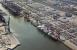 Only a small percentage of Hamburgâs container traffic is transported to and from the hinterland via the network of inland waterways, something the German port wants to change. (Above: The Port of Hamburg.) Photo credit: Shutterstock.com. Port of Hamburg.
