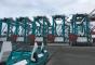 Rail-mounted gantry cranes arrive at the Port of Virginia. 
