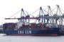 CMA CGM container ship in Hamburg, Germany