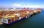 Port of Long Beach, container ships at Pier A