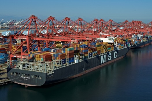 La Long Beach Ports To P3 Bring Em On Joc The 13 000 Teu Msc At Port Of Long Beach